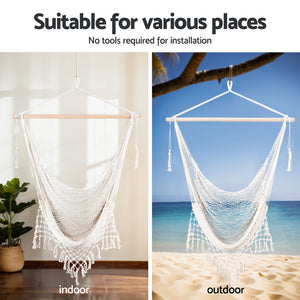 Hanging Hammock Chair | Heavy Duty Steel Stand | Outdoor Swing Seat for Patio & Garden