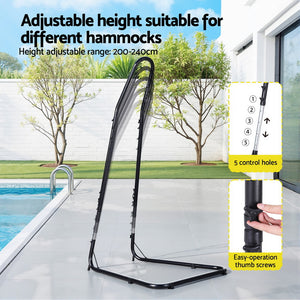 Hammock Hanging Chair | Steel Stand Frame | Patio & Garden Swing Chair | Weatherproof
