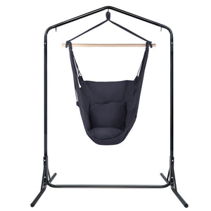 Outdoor Hammock Chair | With Stand | Swing Hanging Hammock | Pillow | Grey