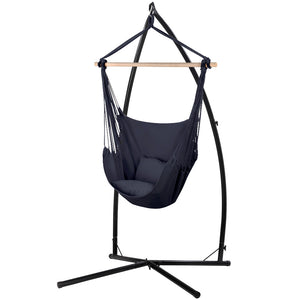 Hammock Chair | Outdoor Camping Hanging | Steel Stand | Grey
