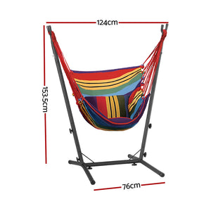 Gardeon Hammock Chair | Outdoor Camping Hanging | Stand | Rainbow