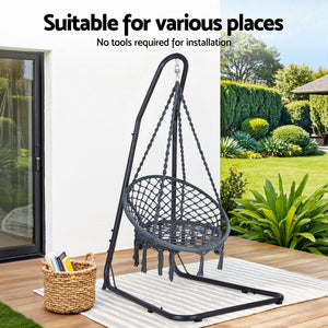 Hammock Hanging Chair | Steel Stand | Outdoor Patio Swing Chair for Garden & Balcony