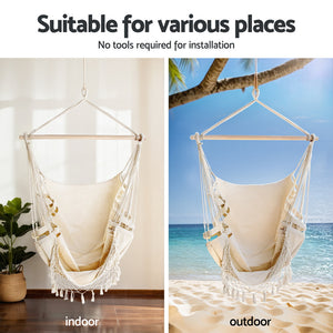 Hammock Hanging Chair | Steel Stand | Outdoor Swing Lounge Seat | Weather-Resistant Design