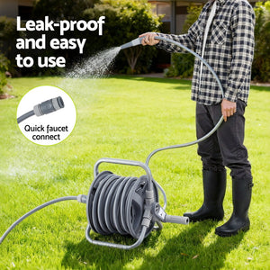 Retractable Garden Hose Reel | 20m | 1/2" Heavy Duty Hose | Auto Rewind