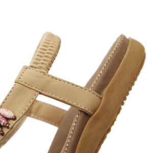 Hippie Beach Summer Sandals | Beige + Black | Sizes 5-11