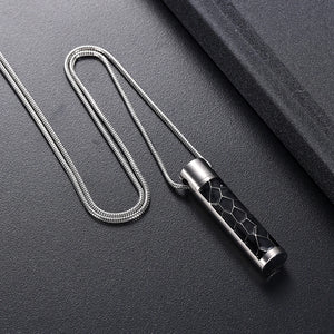 Large Cylinder Memorial Urn Necklace | Stainless Steel