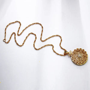 Beautiful Hippie Styled Flower Of Life Necklace | Gold