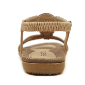 Hippie Beach Summer Sandals | Beige + Black | Sizes 5-11
