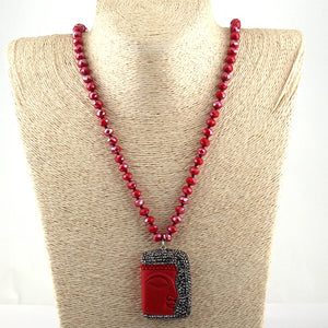 Hand Crafted Buddha Pendant Necklaces | Red | Various Sizes