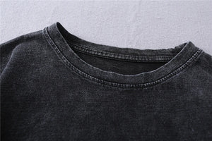 Women's Washed O-Neck Crop Top Surfing Tee | Sizes S-XL