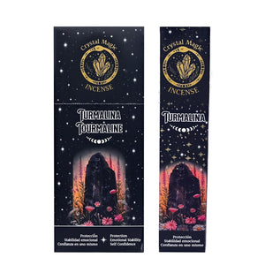 Hari Darshan Crystal Magic Tourmaline Incense | 12 x 15g Packets | Jumbo Resin Sticks with Protective Tourmaline Crystals