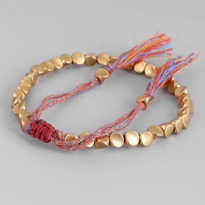 Handmade Lucky Buddhist Copper Beaded Bracelet