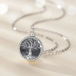 Silver Tree of Life Crystal Cremation Locket / Pendant | 925 Sterling Silver