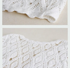 Women's Relaxed Cotton Loose Long Sleeve Cover Up | Beige Or White