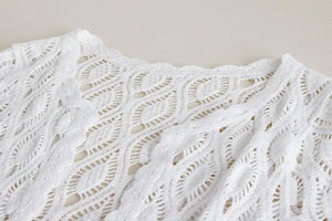 Women's Relaxed Cotton Loose Long Sleeve Cover Up | Beige Or White