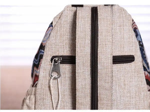 Cute Light Weight Cotton Fabric Ethnic Back Pack With Flower Design