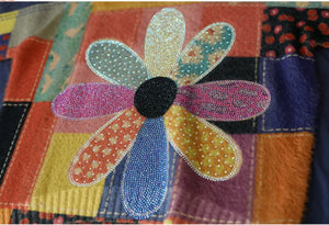 Colourful Hippie Patchwork Flower Sweater | Free Size