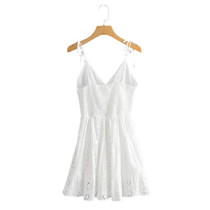 Cute Women's White Summer Bohemian Beach Dress | Sizes S-L
