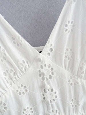 Cute Women's White Summer Bohemian Beach Dress | Sizes S-L