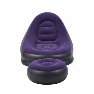 Gardeon Inflatable Chair with Ottoman Air Sofa Blow Up Air Chair for Camping with Pump Purple