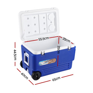 Glacio Ice Cooler Box | 60L Portable with Wheels | Camping Fridge