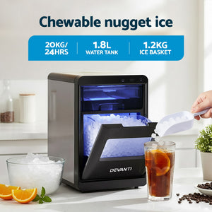 Nugget Ice Maker | 20kg | Self Cleaning | Countertop Chewable Ice