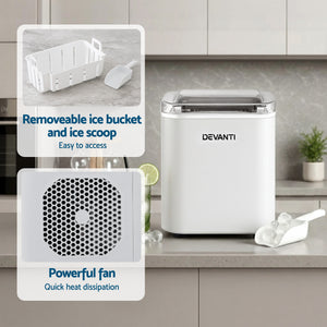 Countertop Ice Maker | 12kg | Self Cleaning | 1.2L | White