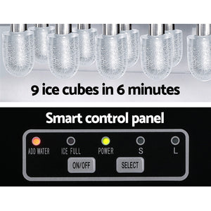 Devanti 12kg Ice Maker Machine | Self Cleaning | Silver