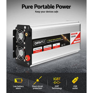 Giantz 1500W Pure Sine Wave DC-AC Power Inverter