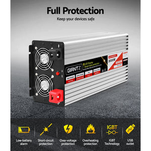 Giantz Power Inverter | 3000W or 6000W | Pure Sine Wave | 12V-240V | Camping | Boat | Caravan