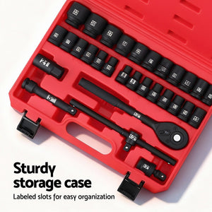 Socket Set | 30pc | 1/2" Drive | Cr-V Steel | 8–32mm