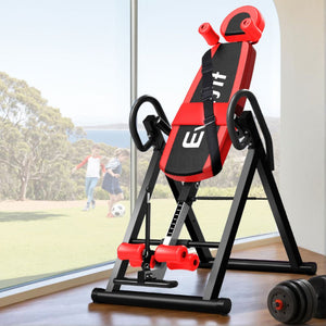 Everfit Inversion Table | Gravity Exercise Inverter | Back Stretcher | Home Gym | Red