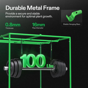 Indoor Grow Tent | 122cm x 122cm x 203cm | 600D Oxford | Lightproof Mylar Lined