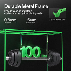 Indoor Grow Tent | 61cm x 122cm x 152cm | 600D Oxford | Lightproof Mylar Lined