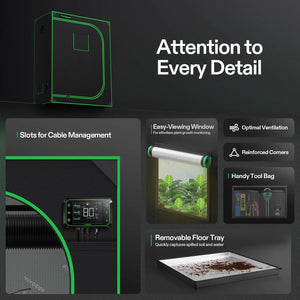 Indoor Grow Tent | 61cm x 122cm x 152cm | 600D Oxford | Lightproof Mylar Lined