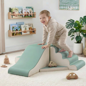 Kids Foam Climbing Blocks 4pc | Soft Indoor Toddler Playset | Rocker