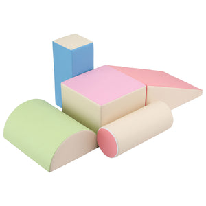 Kids Foam Climbing Blocks 5pc | Soft Indoor Toddler Playset | Rocker