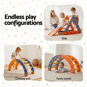 Pikler Triangle + Arch Set | Slide Included | Indoor/Outdoor Climber