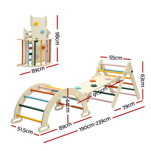Kids Triangle Climbing Set | Slide & Arch | Indoor Outdoor Toddler Play