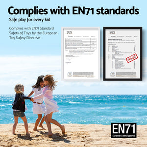 Keezi Kids Table & Chair Set | 5PCS | Children’s Study Desk | 4 Chairs | Plastic