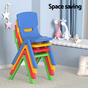 Keezi Kids Table & Chair Set | 5PCS | Children’s Study Desk | 4 Chairs | Plastic