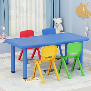 Keezi Kids Table & Chair Set | 5PCS | Children’s Study Desk | 4 Chairs | Plastic