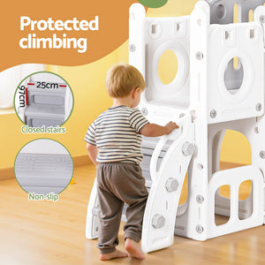 Keezi Kids Outdoor Playset | Slide Swing Ball Hoop Rings Football Toys