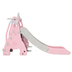 Slide Swing Set | Basketball Hoop | Outdoor Playground Toy | 170cm Pink