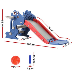 Slide Set | Basketball Hoop | Outdoor Playground Toy Dragon | 90CM Blue
