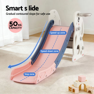 Kids Slide Set 147cm | Basketball Hoop | Outdoor Playground Toy