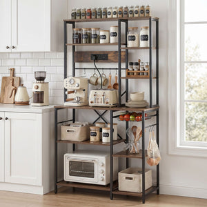 Kitchen Rack | Microwave Storage Shelf with Power Outlets & Hooks | 96 x 170cm