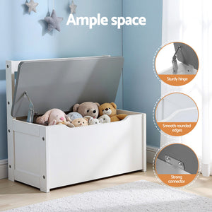 Kids Table Set 4pc | Activity Table + Storage Bench + 2 Chairs | Grey