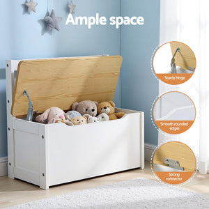 Kids Table Set 4pc | Activity Table + Storage Bench + 2 Chairs | Natural