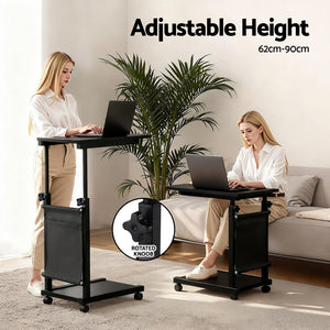 Laptop Desk | Height Adjustable | Mobile Workstation | 48cm | Black